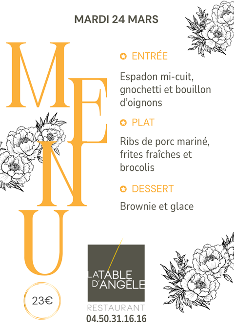 Menu Du jour