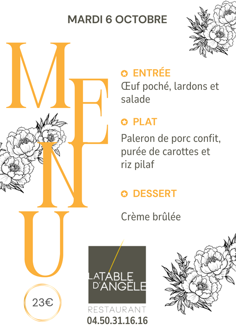 Menu Du jour