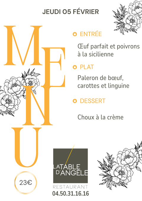 Menu Du jour