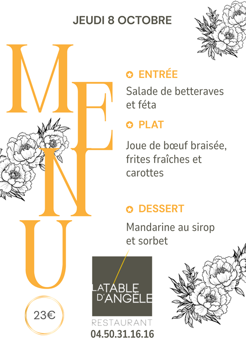 Menu Du jour