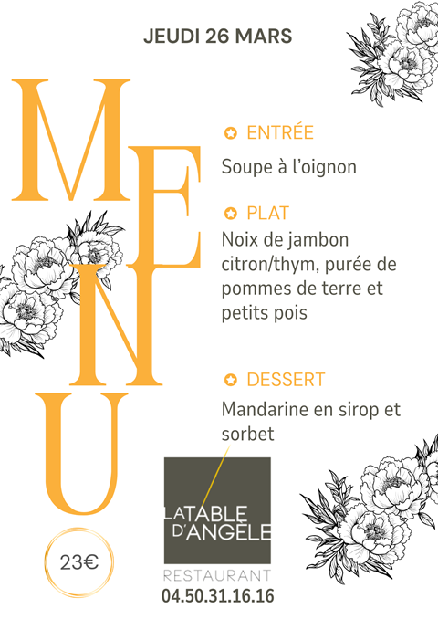 Menu Du jour