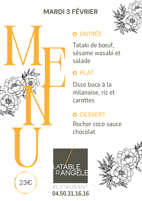 Menu Du jour