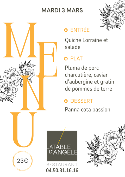 Menu Du jour