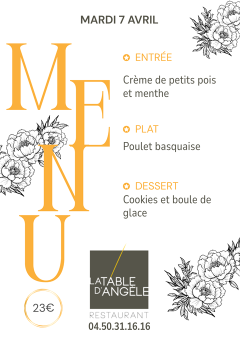 Menu Du jour