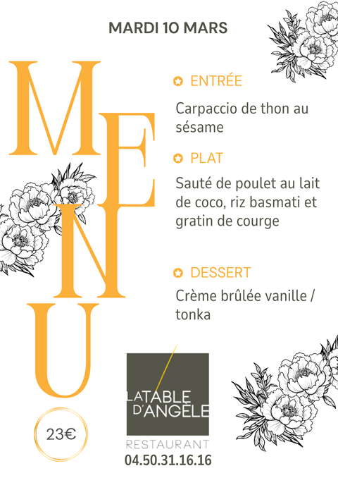 Menu Du jour