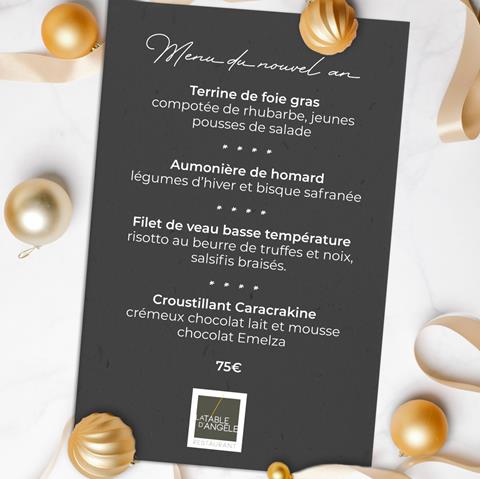 Menu du 31 décembre à emporter !