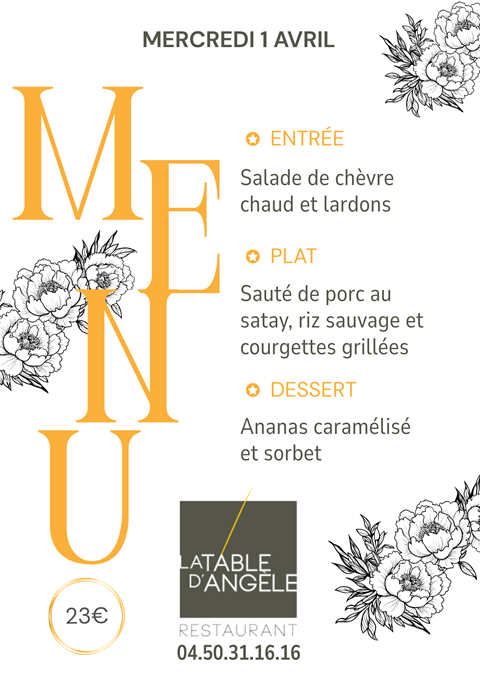 Menu Du jour