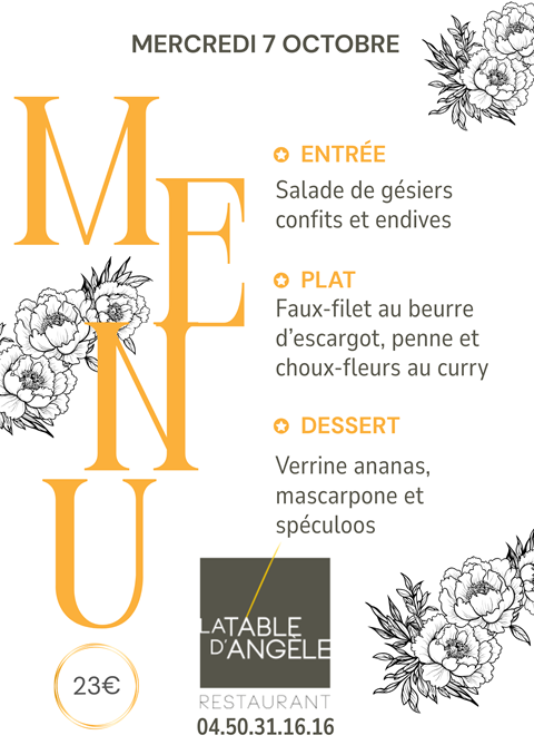 Menu Du jour