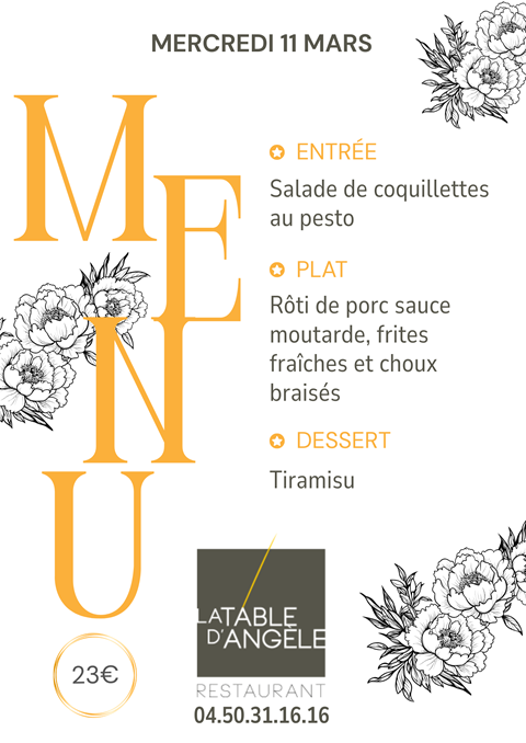 Menu Du jour