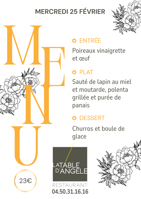 Menu Du jour