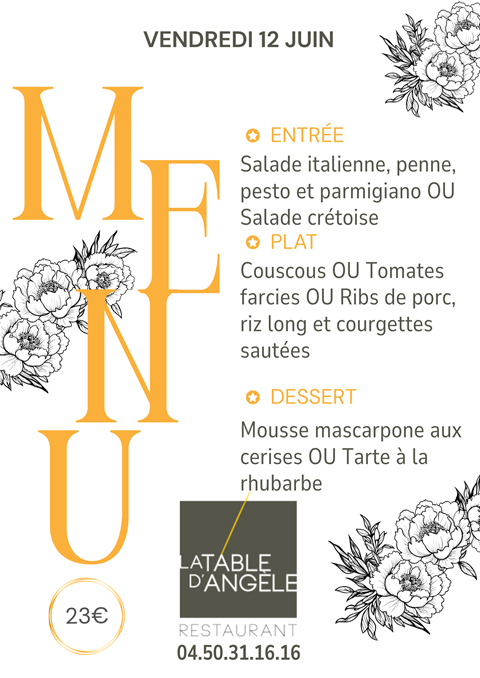 Menu Du jour