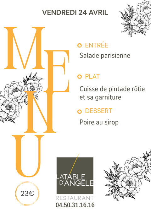 Menu Du jour