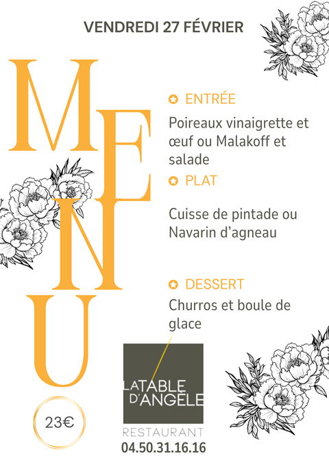 Menu Du jour