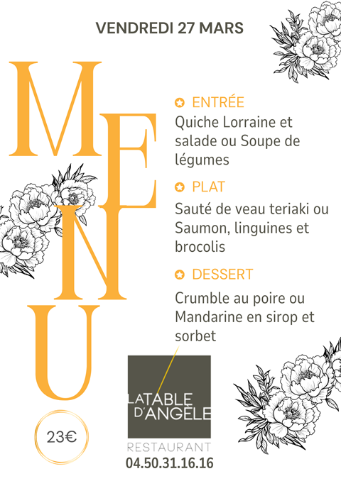 Menu Du jour