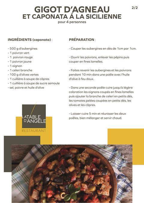 Carré d'agneau et caponata à la sicilienne