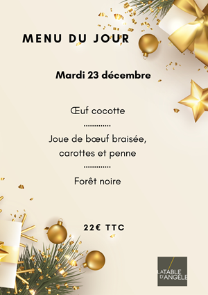 Menu Du jour